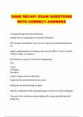 SANS SEC401 EXAM QUESTIONS WITH CORRECT ANSWERS
