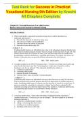 Test Bank for Success in Practical Vocational Nursing 9th Edition by Knecht All Chapters Complete&period;