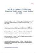 SOCY 101 Midterm - Davenport Questions And Answers Latest Update &lpar;2025&rpar;&excl;&excl;