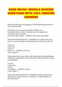 SANS SEC401 MODULE QUIZZES QUESTIONS WITH 100&percnt; VERIFIED ANSWERS