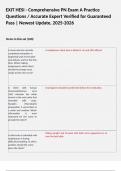 EXIT HESI - Comprehensive PN Exam A Practice Questions &sol; Accurate Expert Verified for Guaranteed Pass &vert; Newest Update&comma; 2025-2026   