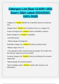 Catergory List &lpar;Epic CLN251-252&rpar; Exam &vert; Q&A Latest 2024&sol;2025 &vert; 100&percnt; PASS