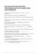 BLS AHA FOR HEALTHCARE PROVIDERS 2025 WITH QUESTIONS AND ANSWERS