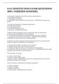 GA CONSTITUTION EXAM QUESTIONS 100&percnt; VERIFIED ANSWERS&period;
