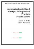 Instructor's Manual and Test Bank - Communicating in Small Groups&colon; Principles and Practices 12th Edition &lpar;Beebe&comma; 2019&rpar;&comma; Chapter 1-12 &vert; All Chapters