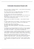 Colorado Insurance Exam-Life