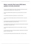 Motor controls final exam 2025 latest update correctly answered