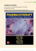 Complete Test Bank &lowbar; Pharmacotherapy&colon; A Pathophysiologic Approach 10th Edition&comma; By Joseph Dipiro & 5 More All Chapters 1-144&vert; 18 Units&vert; Latest Version With Verified And Detailed Answers