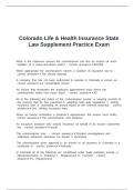 Colorado Life & Health Insurance State Law Supplement Practice Exam