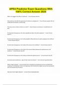 APEA Predictor Exam Questions With 100&percnt; Correct Answer 2025