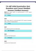 CA ARF Initial Examination Quiz Questions and Correct Detailed  Answers &lpar;Verified Answers&rpar;