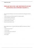 PRIMARY HEALTH CARE MIDTERM EXAM 2025  QUESTIONS AND ANSWERS GRADED A&plus;