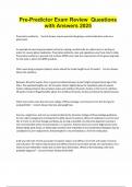 Pre-Predictor Exam Review  Questions  with Answers 2025
