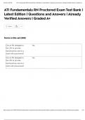 ATI Fundamentals RN Proctored Exam Test Bank &vert; Latest Edition &vert; Questions and Answers &vert; Already Verified Answers &vert; Graded A&plus;