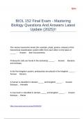 BIOL 152 Final Exam - Mastering Biology Questions And Answers Latest Update &lpar;2025&rpar;&excl;&excl;