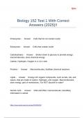 Biology 152 Test 1 With Correct Answers &lpar;2025&rpar;&excl;&excl;