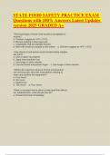 STATE FOOD SAFETY PRACTICE EXAM Questions with 100- Answers Latest Updates version 2025