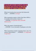 FOOD SAFETY MANAGER EXAM Questions and Answers Latest Versions 2025 GRADED A&plus;