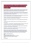 FOOD MANAGER CERTIFICATION EXAM Questions and Answers Latest Versions 2025 GRADED A&plus;&period;