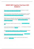 NREMT EMT Cognitive Final Exam 2025  Graded A&plus;