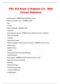 PSY 470 Exam 3 Chapters 7-8  With Correct Solutions 