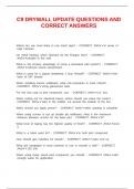 C9 DRYWALL UPDATE QUESTIONS AND CORRECT ANSWERS