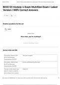 BIOD 121 Module 4 Exam &vert;Nutrition Exam &vert; Latest Version &vert; 100&percnt; Correct Answers