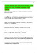 Florida Health 240 Insurance actual exam questions and verified answers latest update