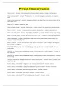 Physics Thermodynamics Exam Questions and Answers