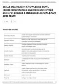 SKILLS USA HEALTH KNOWLEDGE BOWL &lpar;2025&rpar; comprehensive questions and verified answers &lpar; detailed & elaborated&rpar; ACTUAL EXAM 2025 TEST&excl;&excl;
