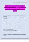 NC BLET State Exam - LAW ENFORCEMENT COMMUNICATION UNIT SG&period; Exam Questions And Answers&vert; Already Graded A&plus;&vert; Latest Update