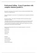 Professional Selling - Exam &num;2 questions with complete solutions graded A&plus;