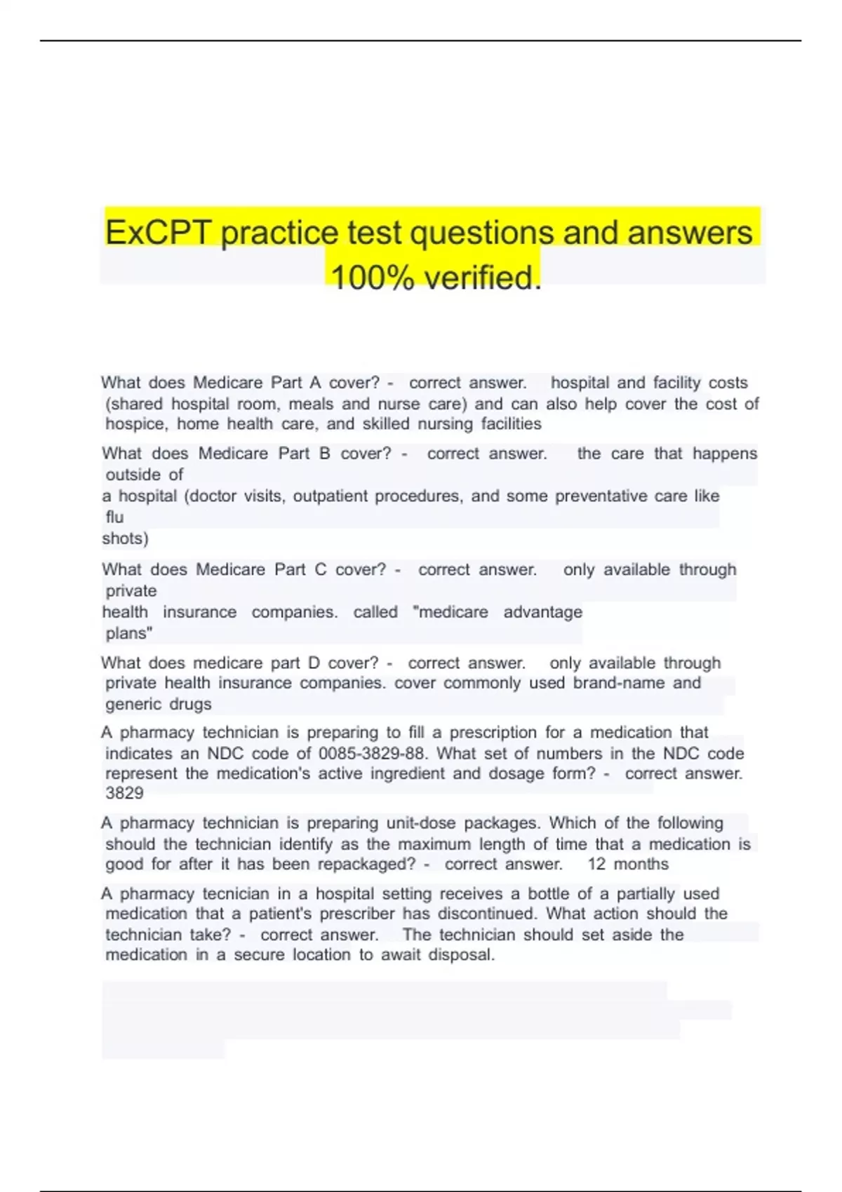 ExCPT practice test questions and answers 100% verified. - ExCPT ...