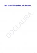 Arts Exam FD Questions And Answers