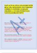 NAFI ACTUAL FINAL EXAM 2025 WITH  REAL 150&plus; QUESTIONS AND VERIFIED  CORRECT ANSWERS &vert; ALREADY  GRADED A&plus; &vert; GUARANTEED PASS &vert;  NAFI EXAM BRAND NEW&excl;&excl;