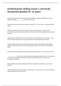 professional selling exam 1 correctly answered graded A&plus; to pass