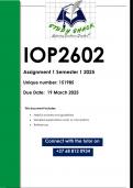 IOP2602 Assignment 1 &lpar;QUALITY ANSWERS&rpar; Semester 1 2025