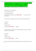 Fundamentals of Nursing NCLEX Practice Quiz 4 Questions and Verified Answers&comma; 100&percnt;- Guarantee Pass &lpar;Latest 2025&rpar;RATED A&plus;