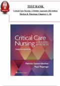 Test Bank For Critical Care Nursing- A Holistic Approach 11th Edition by Patricia G&period; Morton&semi; Dorrie K&period; Fontaine&vert;&vert; ISBN 9781496315625 &vert;&vert; Chapter 1-56 Covered &vert;&vert; Complete Guide A&plus; &lpar;NEWEST 2025&rpar;