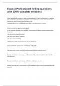 Exam 3 Professional Selling questions with 100&percnt; complete solutions