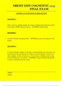  NREMT EMT COGNITIVE FINAL EXAM QUESTIONS AND ANSWERS 2025