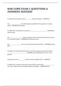 NAB CORE EXAM 1 QUESTIONS & ANSWERS 2025&sol;2026