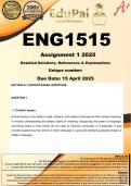 ENG1515 Assignment 1 &lpar;COMPLETE ANSWERS&rpar; 2025 - DUE 15 April 2025