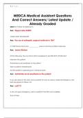 MEDCA Medical Assistant Questions And Correct Answers&sol; Latest Update &sol;  Already Graded