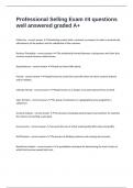 Professional Selling Exam &num;4 questions well answered graded A&plus;