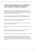 Professional Selling Exam 2 questions with complete solutions graded A&plus;