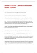 Nursing 6700 Exam 2 Questions and answers Newest 100&percnt; Pass