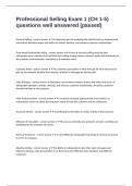 Professional Selling Exam 1 &lpar;CH 1-5&rpar; questions well answered &lpar;passed&rpar;