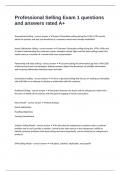 Professional Selling Exam 1 questions and answers rated A&plus;