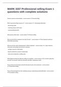 MARK 3337 Professional selling Exam 1 questions with complete solutions